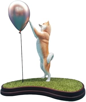 MMOS X JXK Shiba Inu Playing with Balloon, Childlike and Intricate Textured Details, Gift for Shiba Inu Lovers