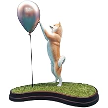 MMOS X JXK Shiba Inu Playing with Balloon, Childlike and Intricate Textured Details, Gift for Shiba Inu Lovers