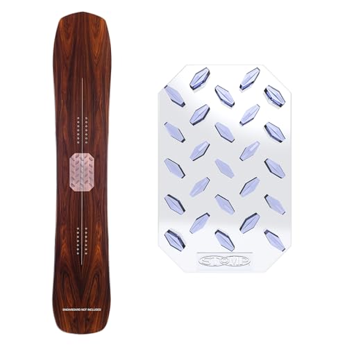 Stompgrip Premium Snowboard Stomp Pad | Diamond Plate | Old School Collection | 3D Design | Clear