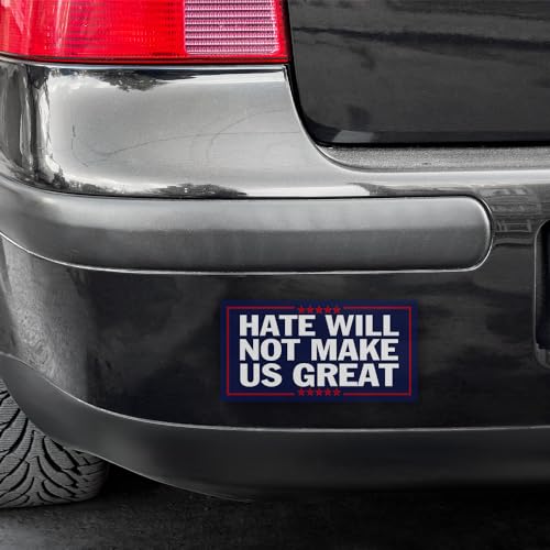 Image of [7.5 inch x 3.75 inch] Hate Will Not Make Us Great Vinyl Decal Bumper Wall Laptop Window Sticker Political Decals Flag Vinyl Stickers Election Voted Decal Gift for Men and Adults Car Decoration