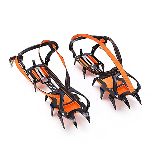 Crampons Anti Slip 12 Teeth High Strength Strong Grip Firm Wearproof Ice Cleats for Snow Day Desert