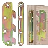 Kemcatui 4 Set Bed Rail Brackets, Bed Frame Hardware with Screws for Wood Bed Frame, Surface Mounted Bed Rail Brackets for Headboards/Footboards