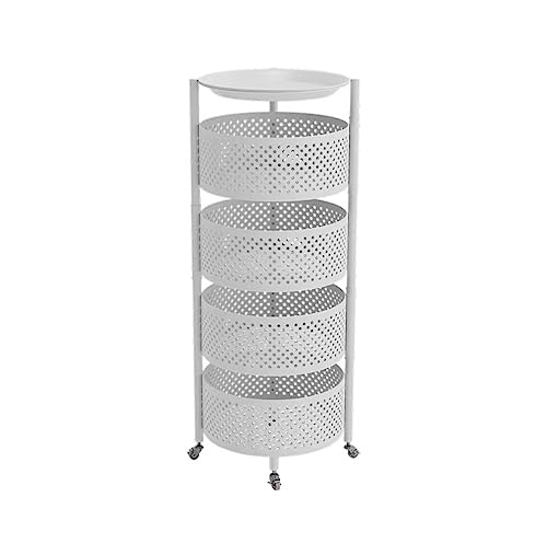 Carrito de almacenamiento de cocina giratorio con ruedas para organizar verduras de forma vertical