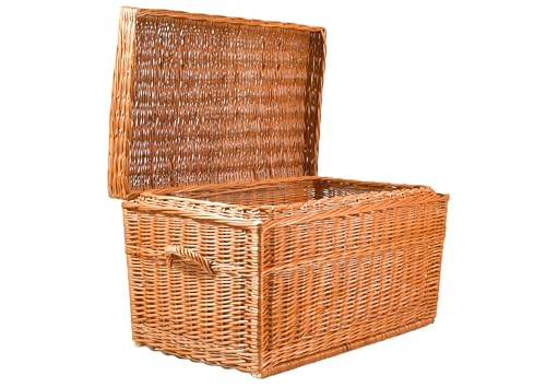 MyBer K7-089-P - Baúl de mimbre grande, color marrón