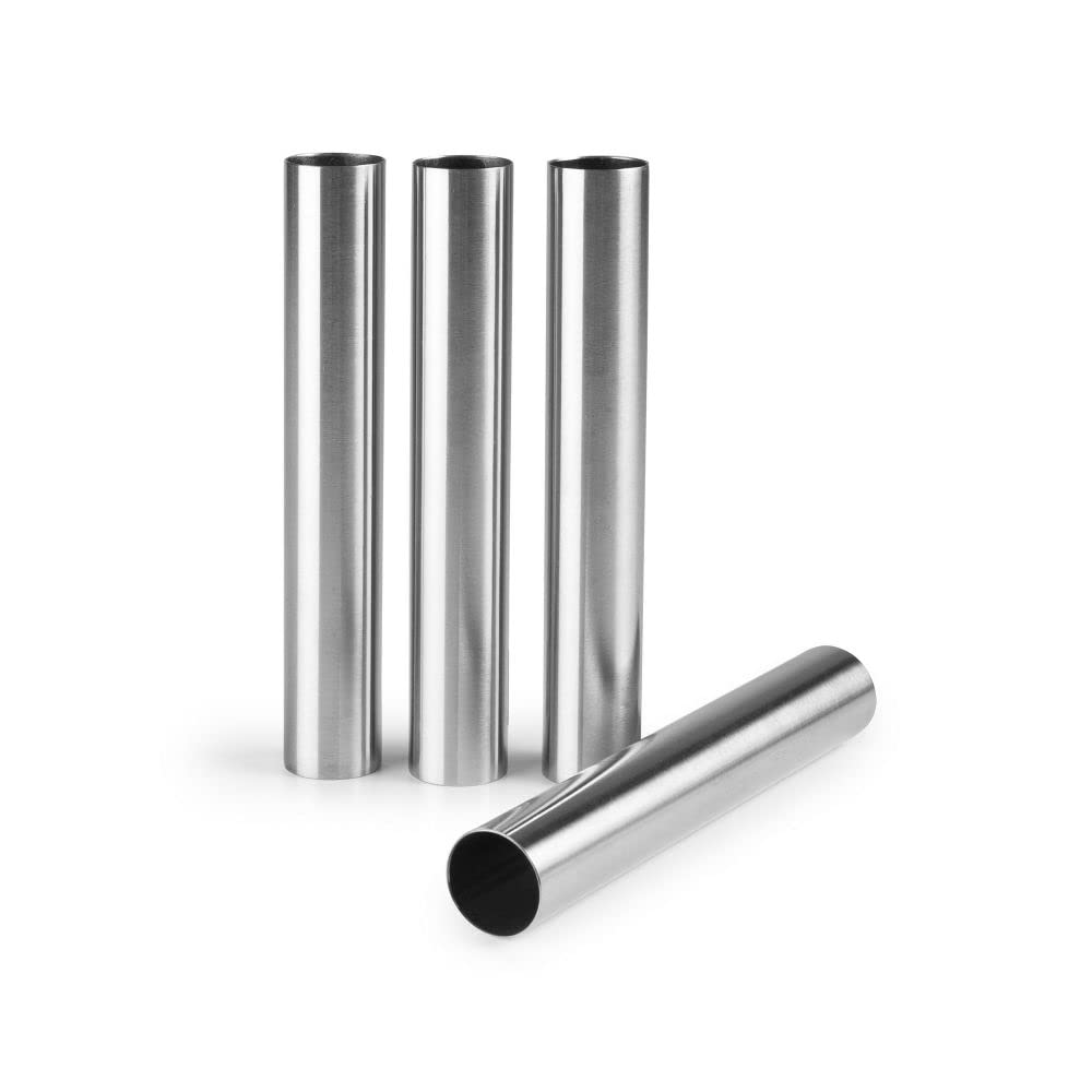 Ibili Set 4 Cream Roll Mould, Stainless Steel, Metallic, 25 x 13 x 2 cm