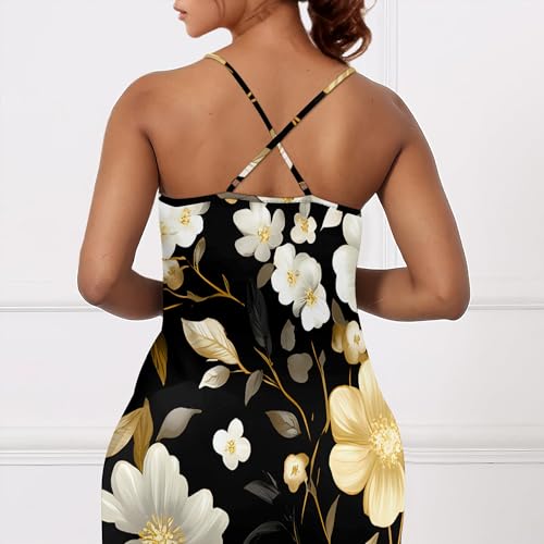 Image of Women Spaghetti Strap Maxi Dress with Pockets | Soft fabric relaxed fit sleeveless v neck with pockets for party and daily wear