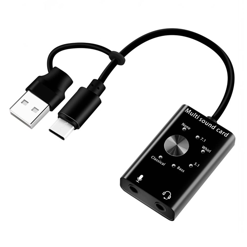 Carte son externe USB 2.0 Type C pour ordinateur et casque - 8