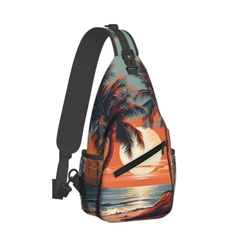 Bolso cruzado con diseño Hawaii Palm Tree para viaje y trekking miniatura 2