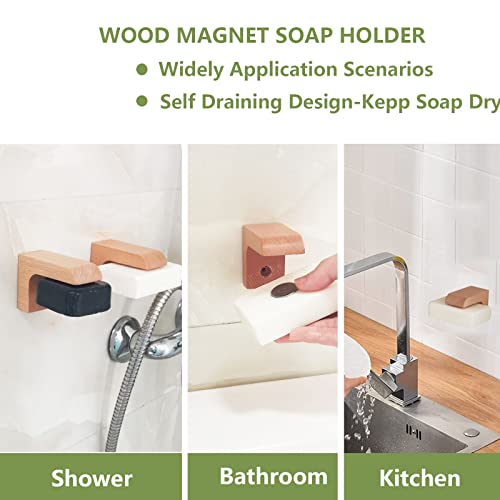 Kep-Mve AN-1002 2Sets) Wood Magnetic Bar Soap Holder thumb #4