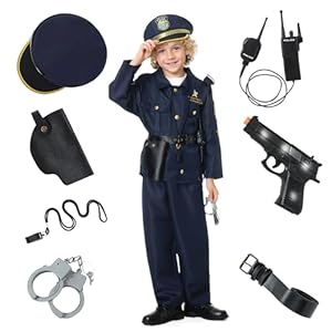 Seawhisper Polizeikostüm Polizei Kostüm Kinder Jungen Polizist Karneval Faschingskostüme 110 116