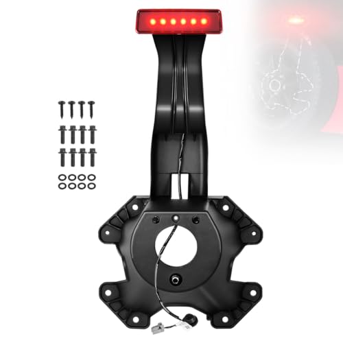 FILTERUP Spare Tire Holder Bracket with 3rd High Mount Brake Light & Wiring Harness, Screws Compatible with Jeep Wrangler JK 2007-2018 Tire Carrier Rack Replace# 55397217AJ, 68048581AA (Red Lens)