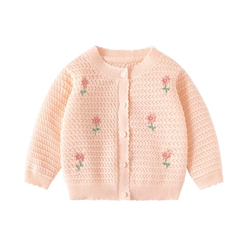 Girls Outdoor Top Cardigan Knitted Air-Conditioned Shirt with Small Flower Hollow Out Thin Design
