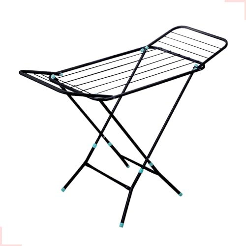 Varal Portátil De Chão Com Abas Dobráveis Não Enferruja (Preto)