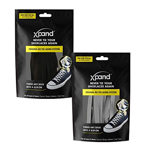 Image of Xpand No Tie Elastic Shoe laces for Adults & Kids, 1 Size Fits All Shoelaces | Shoe Strings for Sneakers & Athletic Shoes