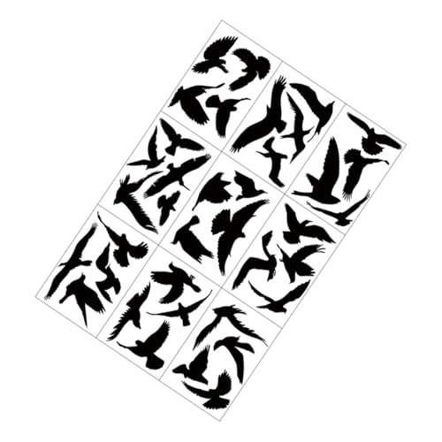 FIXOSHEE 9 hojas Pegatinas Ventana Anticolisión Diseño Colibrí Negro Adhesivas Estáticas Protección Cristales contra Impactos Aves Fácil Instalación