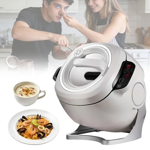 Automatisk Matlagningsmaskin 6L Med Roterande Wok Och Elektromagnetisk Teknik, Multifunktionell Apparaten För Daglig Matlagning