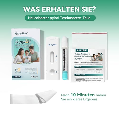 Helicobacter Pylori Test mit 98.6% hoher Genauigkeit Antigen-Selbsttest via Stuhluntersuchung Für alle Magenbeschwerden: Sodbrennen… – Ansicht 4
