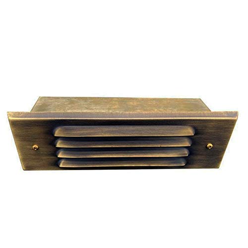 Pampa Lighting Full Solid Brass Louvered Low Voltage Led Landscape Step Light, Brass Finish Wall Light #TOP26