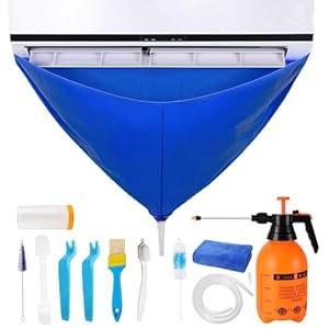 Kit de nettoyage pour climatiseur – Outils de nettoyage split AC | Ensemble de housse de protection murale pour entretien et entretien des conduits de climatisation domestique