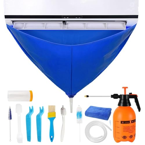 Kit de limpieza de aire acondicionado – Herramientas de limpieza de CA divididas | Juego de protector de polvo montado en la pared para el hogar Mini Split de aire acondicionado mantenimiento