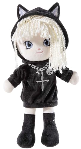 Peluche noire HEUNEC 474970 doudou souple pour enfant