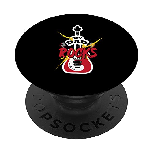 My Dad Rocks | Bass Guitar Player Daddy | Father's Day PopSockets Swappable PopGrip