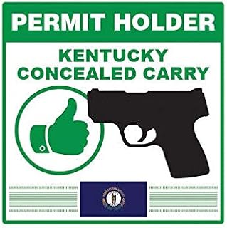 Kentucky Concealed Carry Permit Holder Sticker Decal Vinyl 2a permited v2 5" Bumper Locker Laptop Window - Sticks to Any Surface