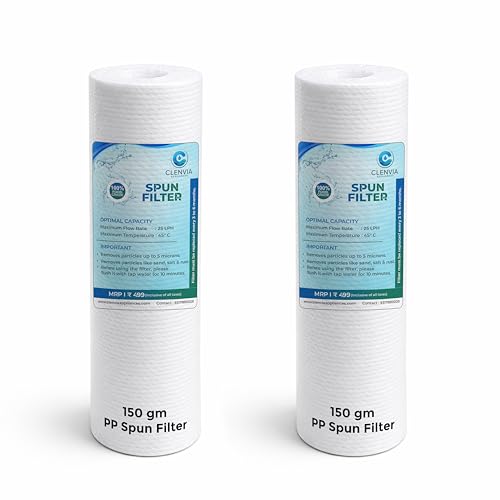 Image of 10 Inch 5 Micron PP Spun Sediment Filter for Water Purifier - 2 Pack | 150g High-Density | Food-Grade Material | Universal Fit | Compatible with 10 Inch Pre-Filter Housing
