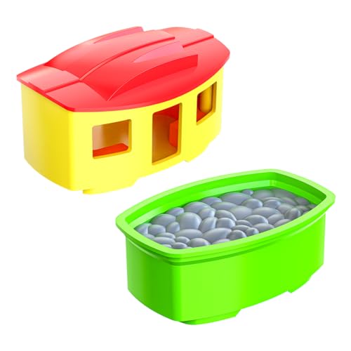 Image of Mirana Block Rider Train Top Bogies - Coal & Passenger Coach, Easy Interlocking Design, Compatible with Block Rider & Major Brands, Ages 2-8, Made in India (Bogie Top Set - 2 Pcs)