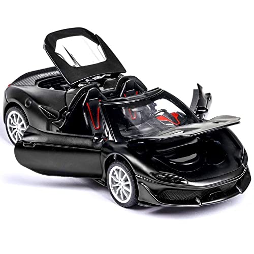 Image of New 1:32 J50 Diecast Alloy Metal Pull Back Car with Openable Doors Music Sound and Light Vehicle Toy Car for Kids Boys (Red)