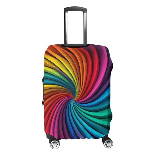 Rainbow Stripe Pattern Luggage Cover, Washable Elastic Suitcase Cover Protector Fit 18-32 Inch Luggage4