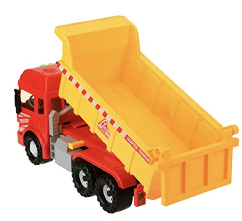 Image of Plastic Big Size Pull Back Vehicles Dumper Truck, Friction Power Toy Trucks for 3+ Years Old Boys and Girls, Light & Sound Toy for Kids - Pack of 1
