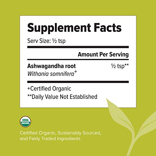 Banyan Botanicals Organic Ashwagandha Powder – Withania Somnifera – For Vitality, A Healthy Immune System, Stress Relief,  More* – 1/2Lb – Non-Gmo Sustainably Sourced Vegan Ffl #TOP2