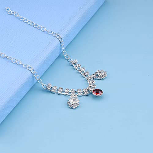 Sttiafay Crystal Gemstone Ankle Bracelet Cubic Zirconia Tennis Anklet Layered Rhinestone Ankle Chain Sparkly Summer Beach Barefoot Sandals Foot Jewelry For Women Teen Girls #TOP4