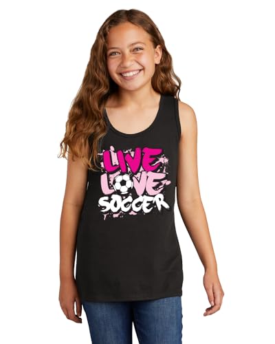 Threadrock Girls Live Love Soccer Youth Tank Top3