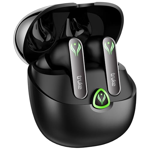 truke New Launch BTG Ultra True Wireless in Ear Earbuds, 40ms Ultra Low Latency Battle Mode™ Gaming Ear Buds, 60H Playtime, Quad Mics Crystal-Clear Calls, Fast Charging, BT 5.4, Noise Cancellation view 1