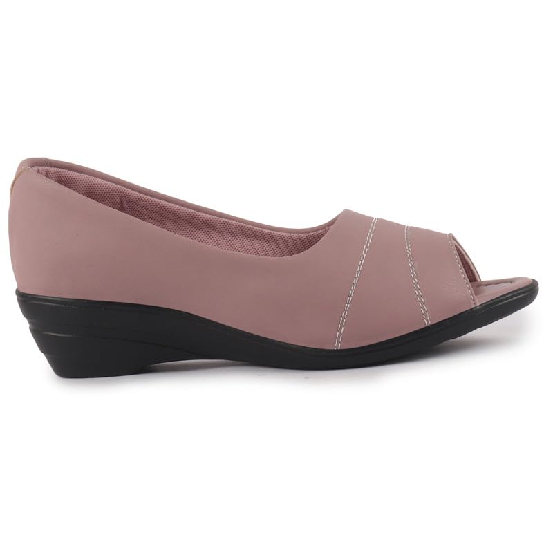 Image of FAUSTO Women Stylish Backless Casual Ballets | Low Heel Cut-Out Slip-On Ballerinas | Comfortable Walking Flats Sandals | Memory Cusion Insole