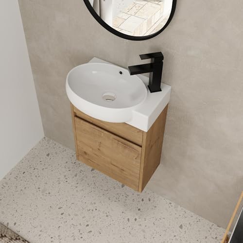 Beingnext 16" Small Bathroom Vanity with Sink, 16 Inch Floating