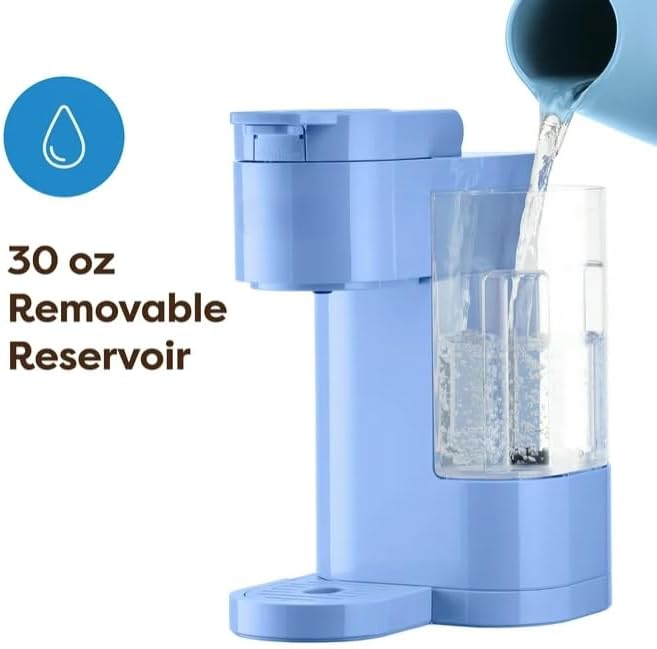 KeuriigK K Express Essentials Single Serve K Cup Pod Coffee Maker, 3 cup sizes (6, 8, and 10oz), Fast Fresh Brew, 30oz Removable Water Reservoir (BlueBell)