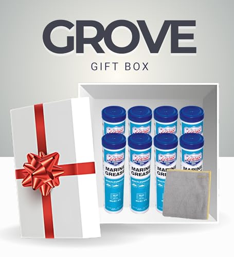 Image of Marine Grease Tube 14 oz Bundle with Microfiber Cloth - Heavy Duty Marine Grease for Trailer Wheel Bearings, Chassis Lubrication, and Outboards - Rust & Oxidation Resistant - Gift Set (9 Items)