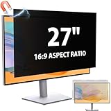 filtre de confidentialité pour moniteur 【Fixation magnétique sans tracas】Pas d'adhésifs, pas de bulles, pas de salissures : il suffit de le clipser. Conçu avec une bande magnétique durable qui s'aligne parfaitement avec les écrans de 27 pouces (format 16:9), ce filtre s'installe en quelques secondes et s'enlève tout aussi facilement. Une solution parfaite pour les utilisateurs qui passent fréquemment du mode de travail privé au mode de travail partagé.