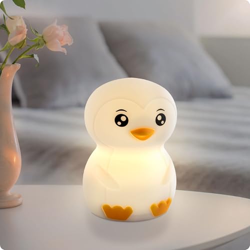 ANSMANN Nachtlicht Kinder, Tier Lampe, Pinguin aus Silikon,...