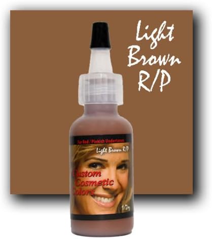 Permanent Makeup Custom Cosmetic LIGHT BROWN R/P Tattoo Ink 1/4oz 0.25oz bottle Pigment Colors Supply Set
