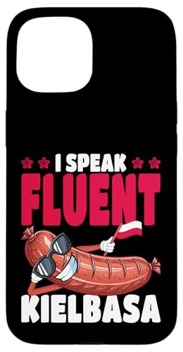 Drapeau polonais Pologne I Speak Fluent Kielbasa Coque pour iPhone 15