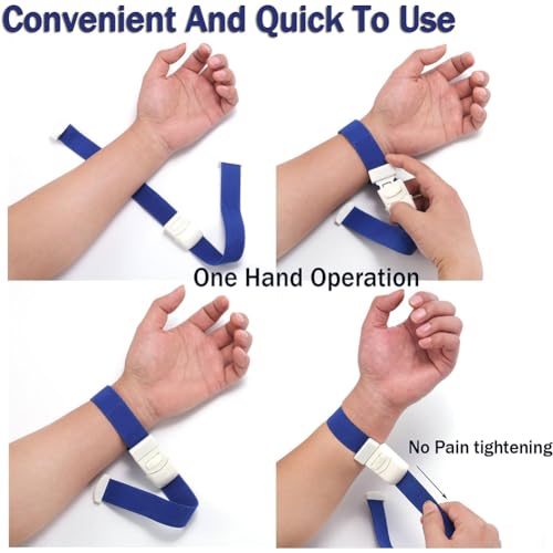 Stauschlauch, Venenstauer, 2 Stücke Blutabnahme Tourniquet, Fast Tourniquet mit Schnalle für Ärzte, Medical Nurse Tourniquet, für Medizinische Notfall Krankenschwester Erste Hilfe (Schwar+Blau)