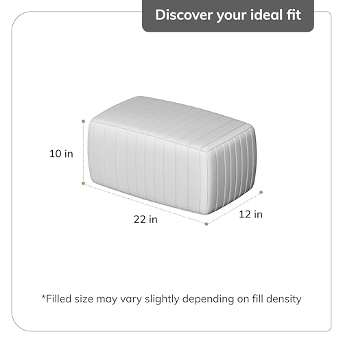 Anji Mountain 100% Handmade & Handcrafted Comfortable Home Décor Pouf Ottoman Footrest for Living Room, Bedroom, Nursery, Kidsroom, Patio Furniture - (22" x 12" x 10" - Cream) by Anji Mountain - Image 7