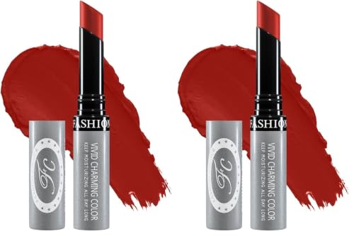 Image of FASHION COLOUR Kissproof Non Transfer Lipstick | Water Resistant & Smudge Proof | Non-Drying | Lightweight | Long Stay Upto 15Hrs | Poncheau (Pack of 2)