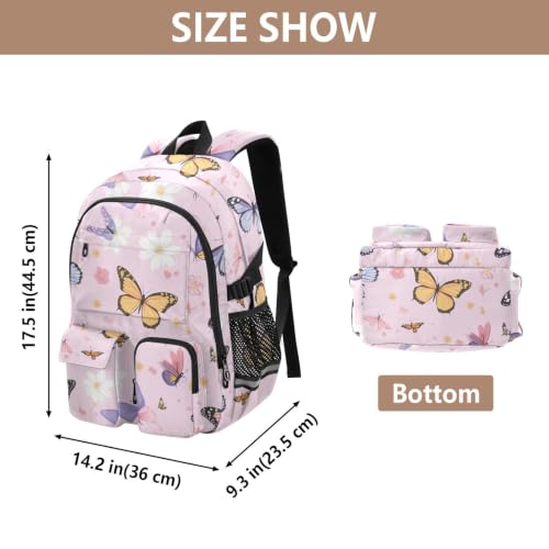 Mochilas para laptop de mariposas: tu bolsa rosa ideal para la universidad 3