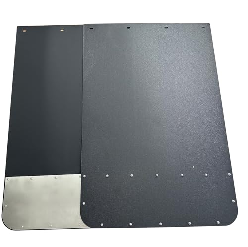 Image of BST BSSP Pair Universal Mud Flaps w /Stainless Steel Plates for Semi-Truck Trailer Truck, 24x36 Splash Guard with Heavy Duty Mud Flap Weights Bottom Chrome for Peterbilt Kenworth Volvo (24in x 36in)