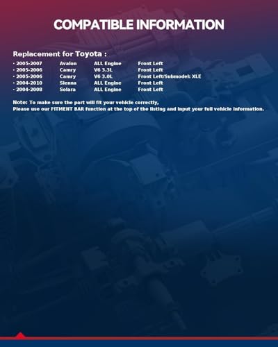 Image of KAX Disc Brake Caliper Assembly Fit for Toyota Sienna 2004-2010, Avalon 2005-2007, Solara 2004-2008, Camry 2005-2006 3.0L, Camry 2005-2006 3.3L, Front Left Driver Side